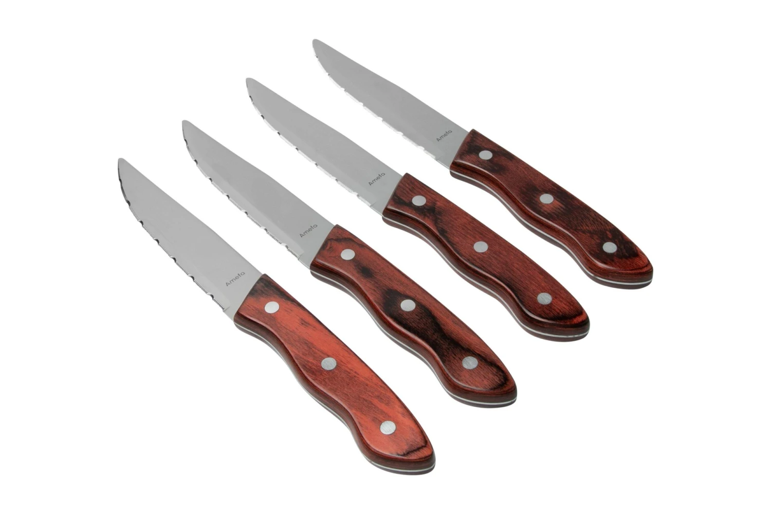 Amefa Hercule XXL 4917 Set De 4 Couteaux à Steak En Bois De Pakka Rouge 3 Amefa Hercule XXL 4917 Set De 4 Couteaux à Steak En Bois De Pakka Rouge