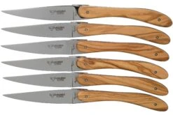 Laguiole En Aubrac Ecir Set De Couteaux à Steak 6 Pièces En Bois D'olivier